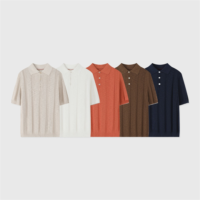 brunello cucinelli rib jacquard knit polo shirt